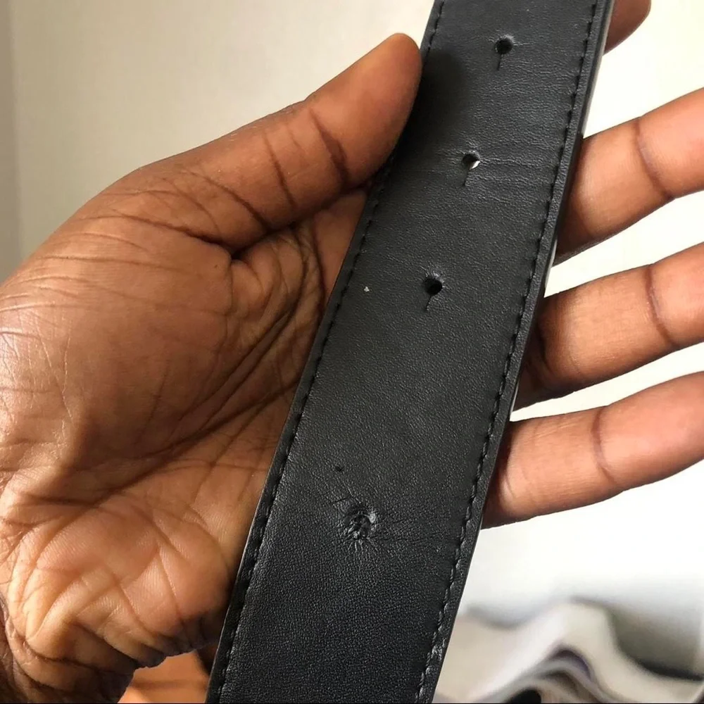 Gucci Queen Margaret Bee Black Leather Belt Size 115